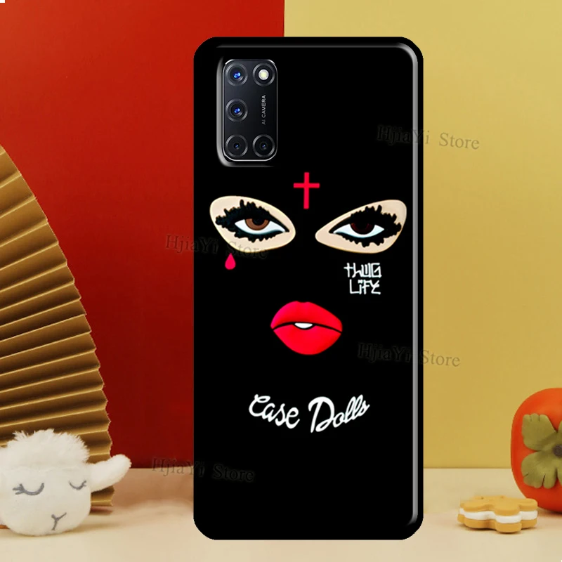 Masked Goon Thug Life Teared Girl Case For OPPO A74 A94 A54 A53 A57 S A5 A9 A15 A52 A72 A17 A77 A78 A91 A93 A16 A76 A96 Coque