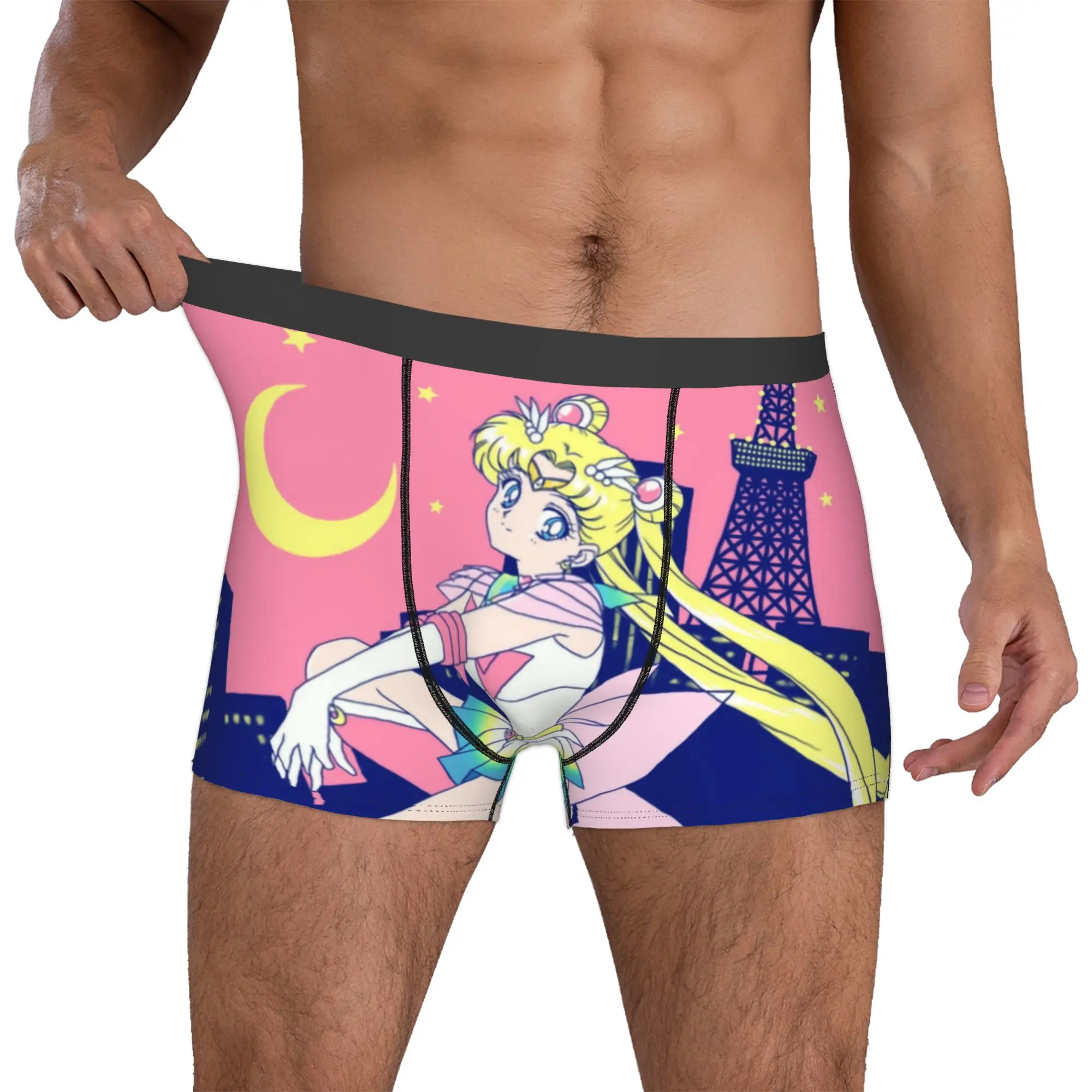 

Custom Cool S-Sailors Japan Comic Boxers Shorts Panties Men's Underpants Comfortable Tokyo City Lights Briefs Underwear