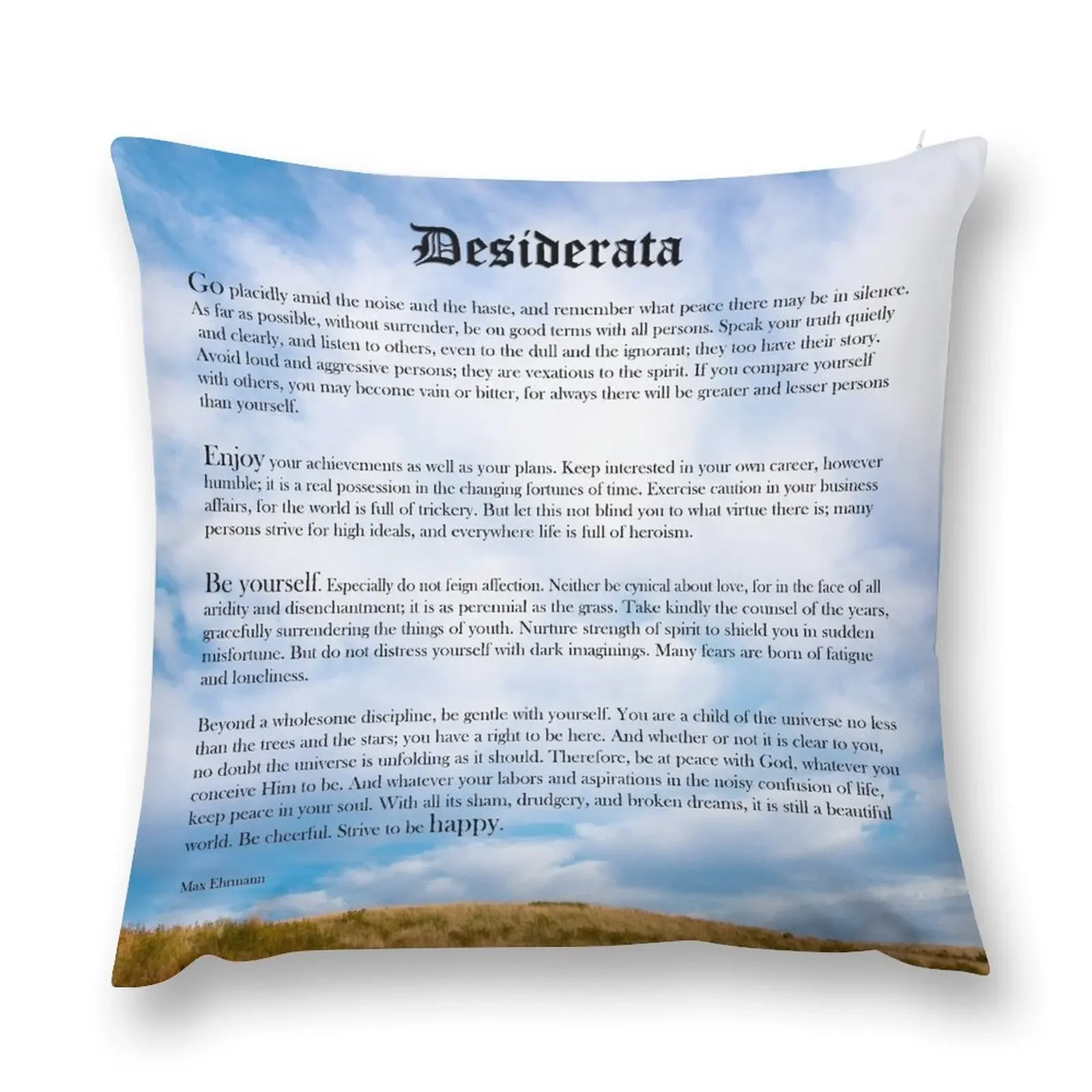 Desiderata Poem Throw Pillow Luxury Cushion Cover luxury throw pillow covers pillow