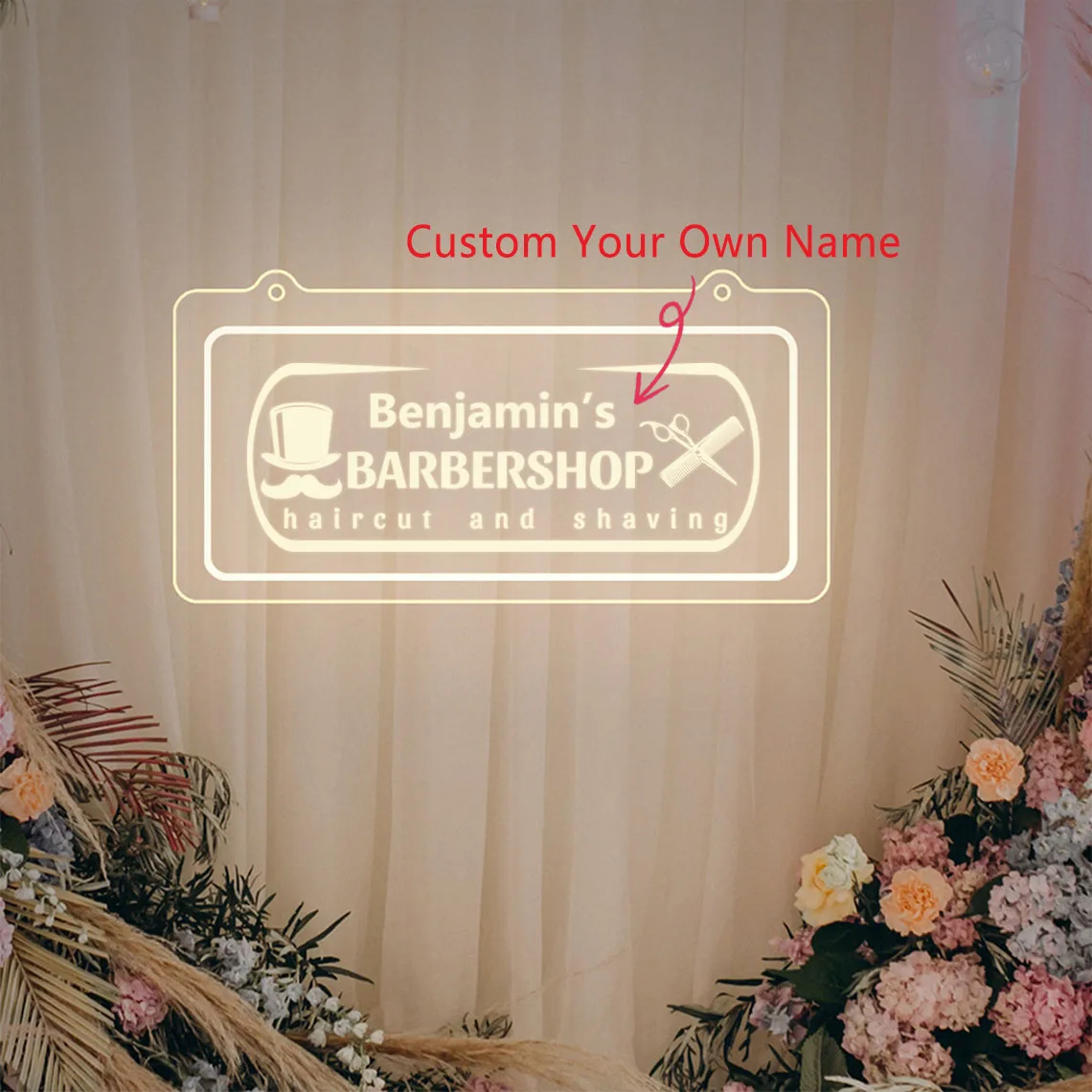 1 قطعة شكل مربع كسارة البندق ومقص اسم شخصي USB الطاقة النيون ليلة مصباح مصباح الاكريليك ل ديكور الحفلات هدية لفرين