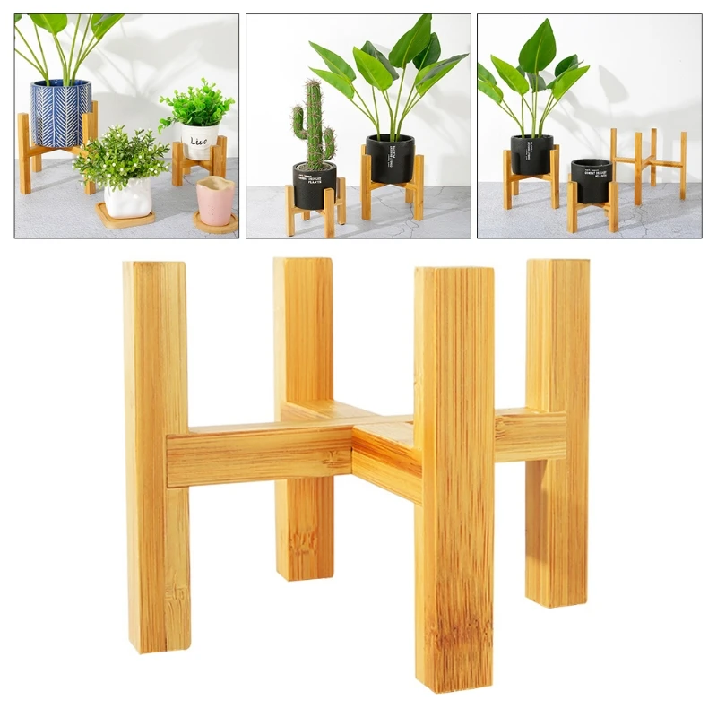 

Four-legged Wood Flower Pot Holder Plant and Succulent Flower Pot Base Display Stand Home Garden Patio Decoration Shelf