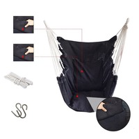 Comfortable Dormitory Hammock Chair Colorful Stripe Canvas Outdoor Hanging Chair Cotton Rope with Storage Bag Garden Swing Seat