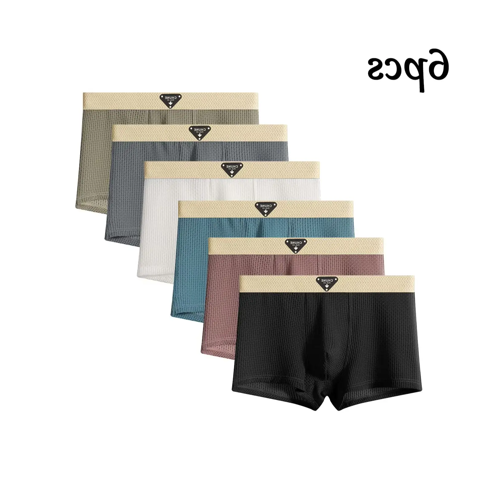 

Мужские трусы-боксеры, 6 шт., дышащие, удобные, однотонные, с антибактериальной обработкой, средней посадки, мягкие, эластичные, для повседневной носки