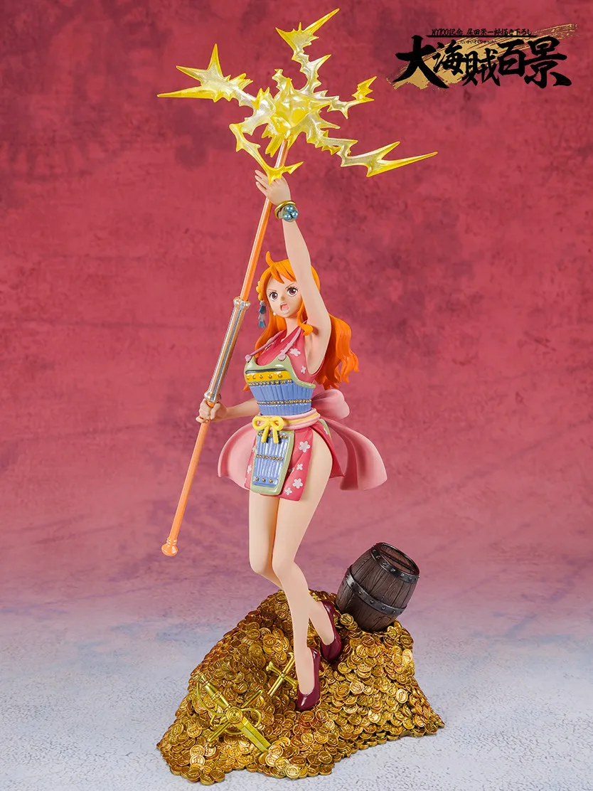 Anime One Piece Nami Figure Magic Weather Wand WT100 Commemorative One Hundred Scenes of the Great Pirates by Eiichiro Oda Model