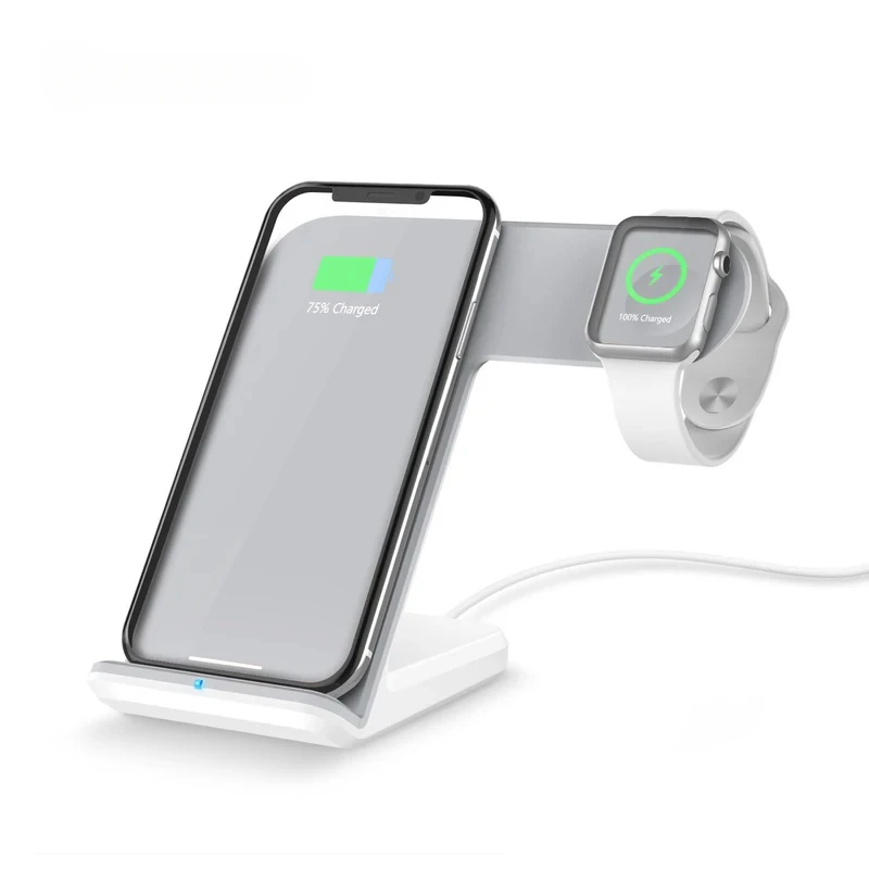 2 in 1 Wireless mobile phone stand 2019 high quality desktop holder fast charging for iPhone 16 15 14 max watch