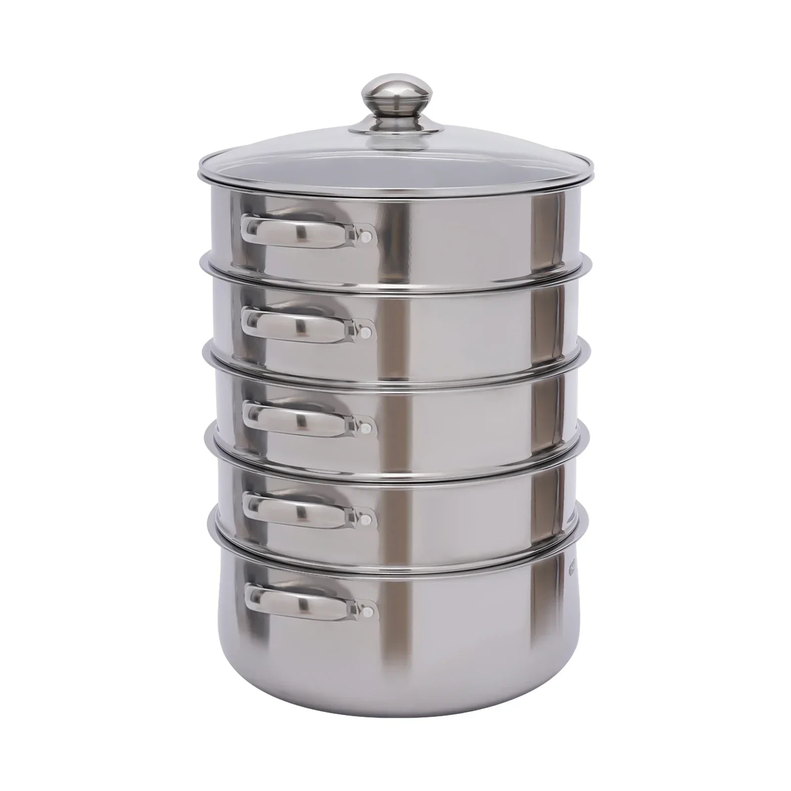 

5 Tier Stainless Steel Steamer Pot Multipurpose Steam Healthy Cooking Durable 304 Food Grade Steel for Meal Prep Steaming