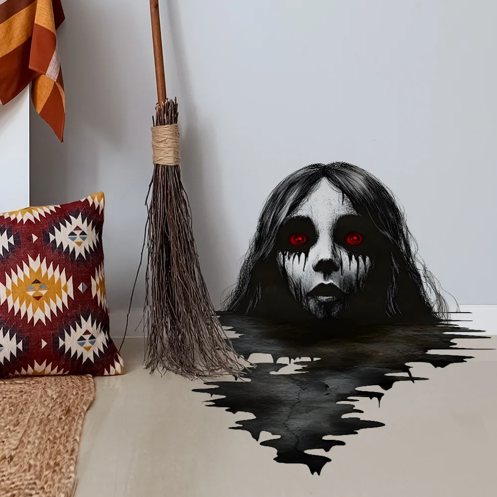 

Halloween Scary Female Ghost Stickers Bedroom Living Room Home Decoration Wall Stickers Decals Self-adhesive