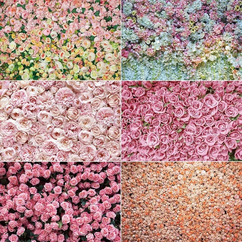 

Flower Wall Wedding Birthday Photocall Background Spring Green Grass Photography Backdrop Photo Studio Photozone Props