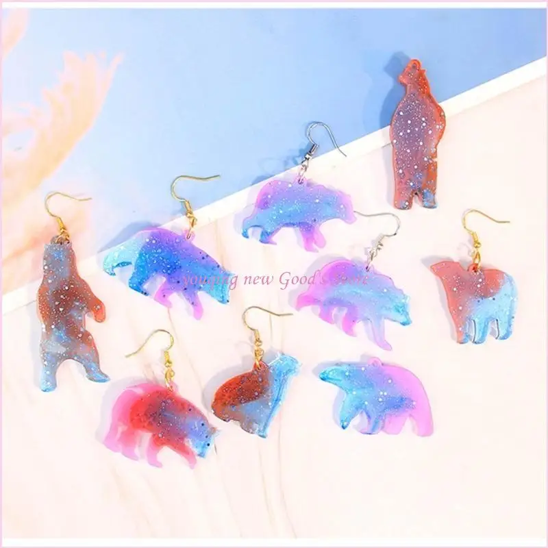 

57QA Гибкая силиконовая форма в форме животных, форма для сережек, персонализированные формы для подвесок в ушах для любителей