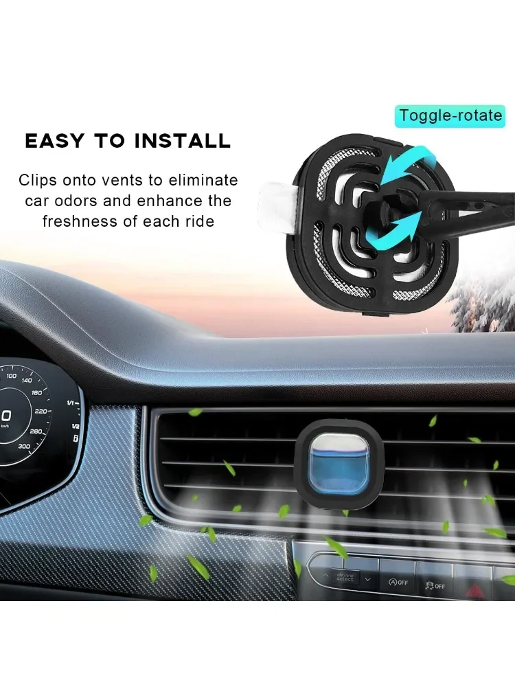 Car Air Freshener Vent Clip,  Refresher Odor Eliminator Fresh Air Vent Clips Suitable for Vehicles, Home, Office (New Car)