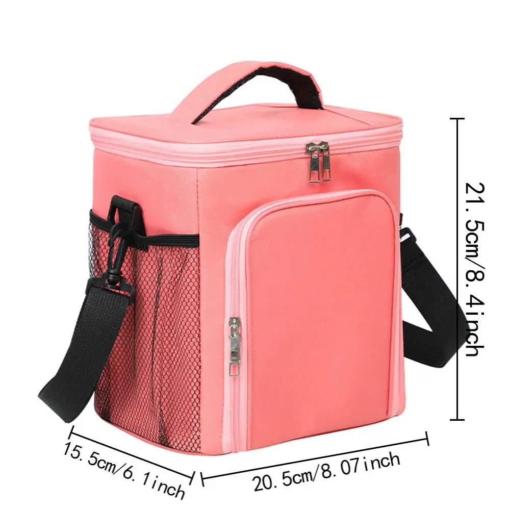 Portable Lunch Bag Food Thermal Box Wood Art Series Durable Waterproof Office Cooler Lunchbox with Shoulder Strap Insulated