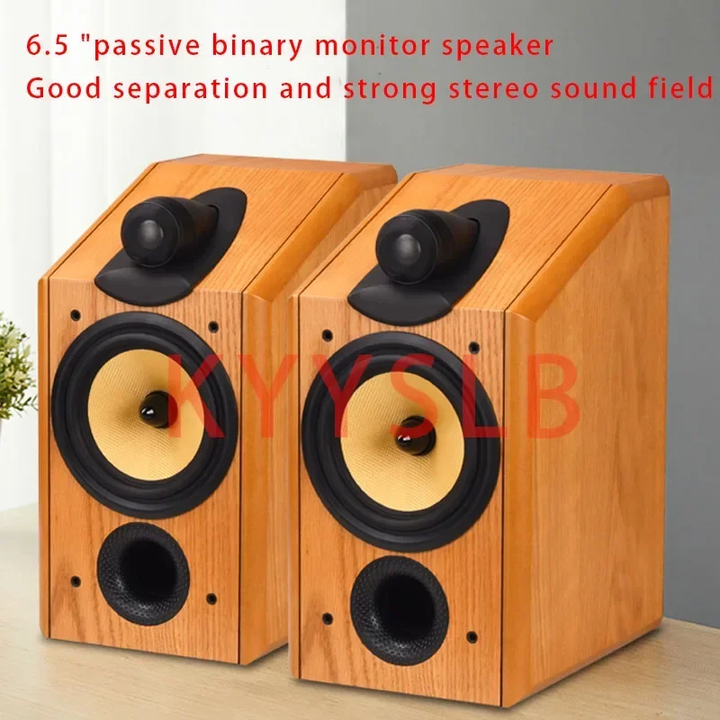 6.5 Inch Passive Bookshelf Speaker 120W Two Frequency Fever Hi-fi Stereo Home Speaker Bookshelf Speaker Desktop Front Speaker