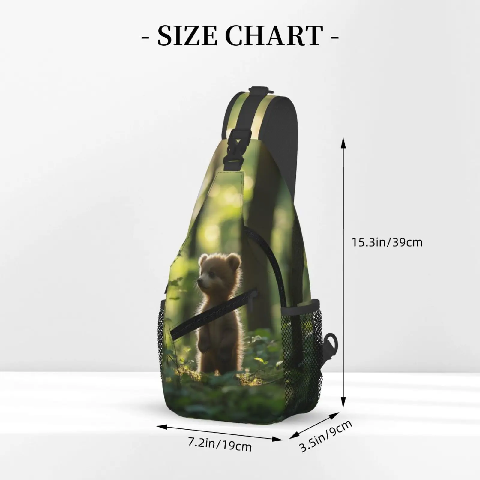 Bolso cruzado con estampado de oso para hombre, bolso grande para el pecho, viajes, senderismo, deportes, correr, regalos personalizados para bolsos de mano de cumpleaños