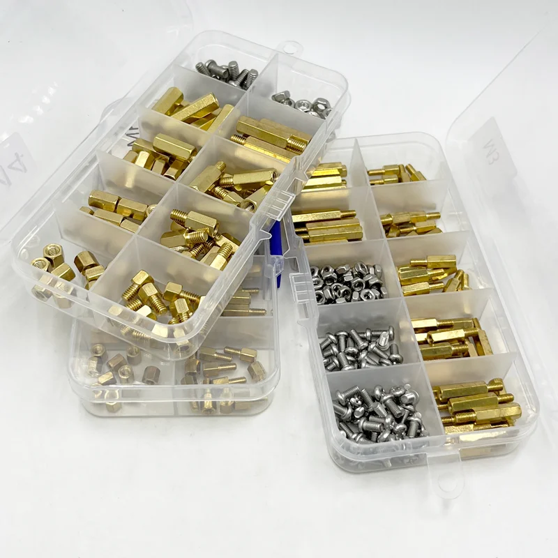 Messing-Abstandshalter-Set: Sechskant-Säulen-Abstandshalter, Schrauben, Muttern, Stecker und Buchsen für PCB-Leiterplatten M2, M2.5, M3, M4 – Detail 4