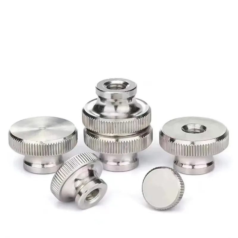 304 Stainless Steel Hand Twisted Nut High Head Knurled Nut M3M4M5M6M8M10 M12 Through Hole Blind Hole Advertising Decorative Nail