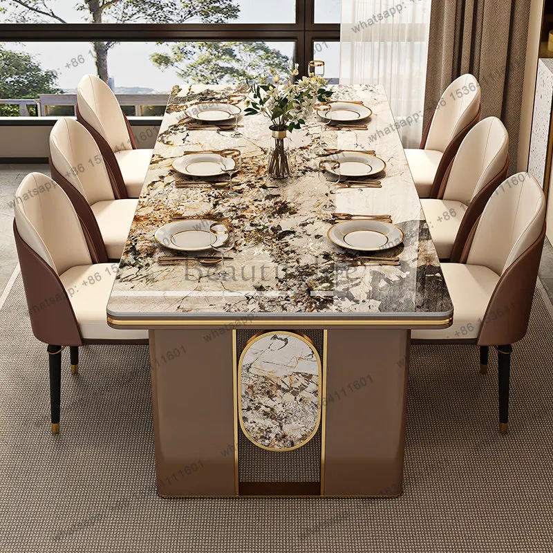 Italian Luxury Pandora Sintered Stone Dining Table Modern Designer Rectangular Dining Table High-End Home Furniture