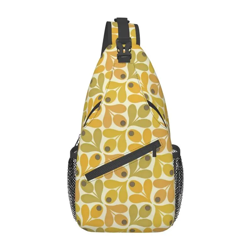 Orla Kiely الأزهار الرافعة حقيبة كروسبودي الصدر للرجال ، الاسكندنافية الزهور حقيبة الكتف ، والأزياء للمشي لمسافات طويلة