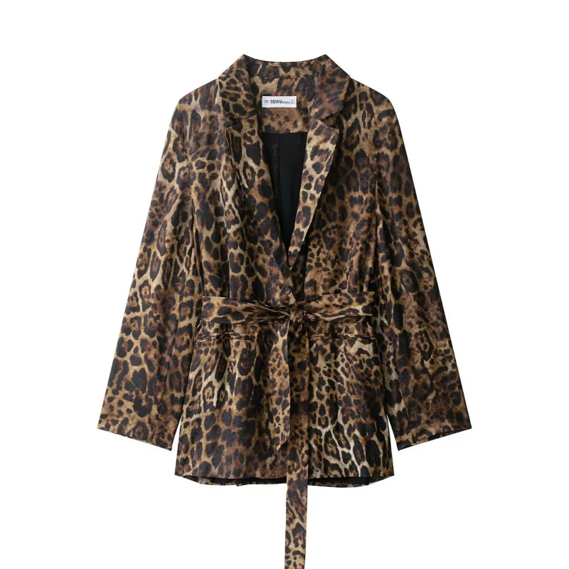 Conjunto de Blazer e Calças Estampadas para Mulheres, Outono Novo
