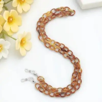 

1pc Eyeglass Chains Brown Beaded Anti-Lost Lanyard For Sunglasses Eyewear Durable Acrylic Retainer Strap Glasses Accessories