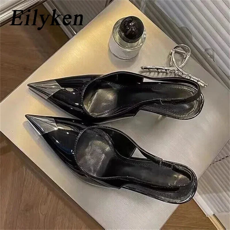 Eilyken elegancka wiosenna lakierowana skóra buty na cienkich wysokich obcasach kobiet seksowne na imprezę bal sandały wsuwane buty 6CM 9CM