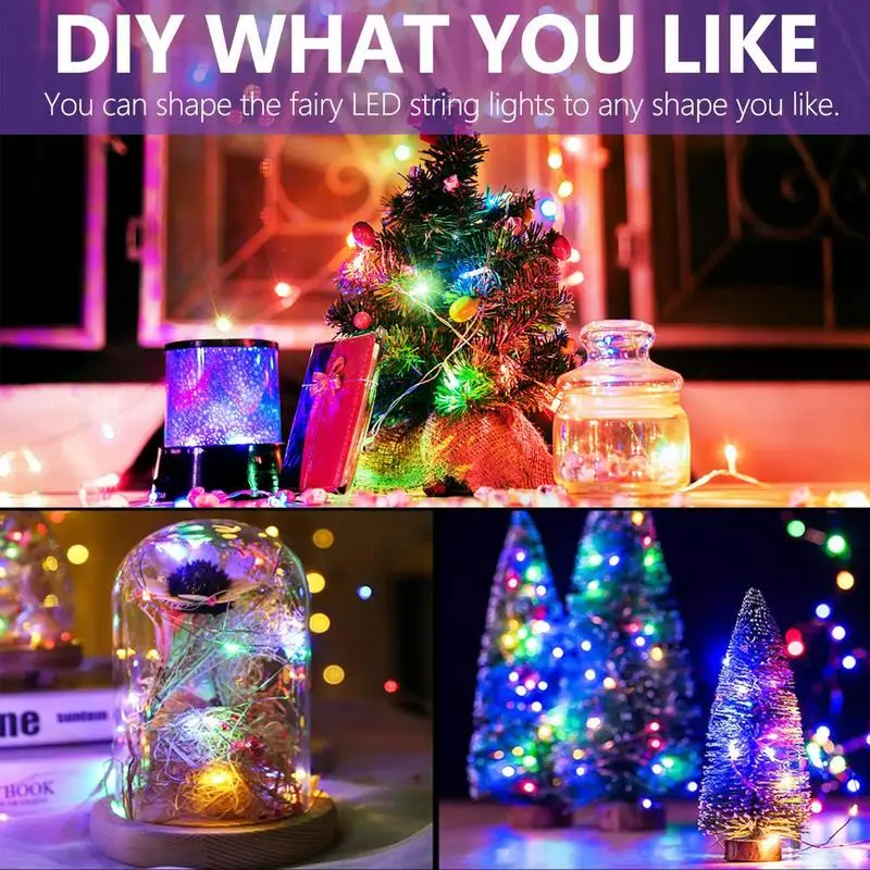 LED Fairy String Lights Battery Powered Mason Jar Copper Wire Twinkle Lights For Christmas Wedding Party Tree Decoration