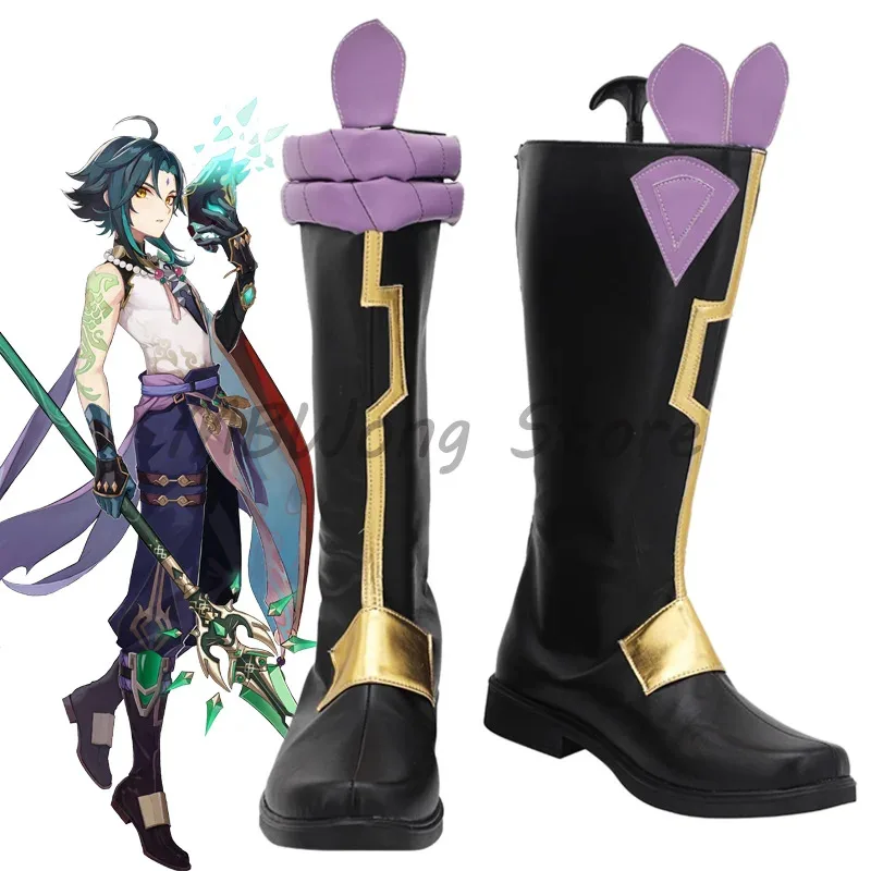 Juegos Genshin Impact Xiao, zapatos de Cosplay, botas Liyue, uniforme de juego de rol, traje de fiesta de Carnaval y Halloween, accesorios de Navidad para mujeres y hombres