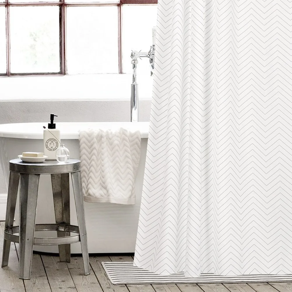 Cinnamonshop Fabric Waterproof Shower Curtain (Ruffle) 120x180