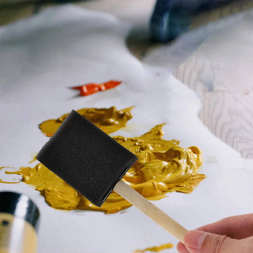 

12PCS Black Sponge Brushes for Kids Painting Tools Easy to Clean Portable DIY Crafts Graffiti Supplies Art Supplies