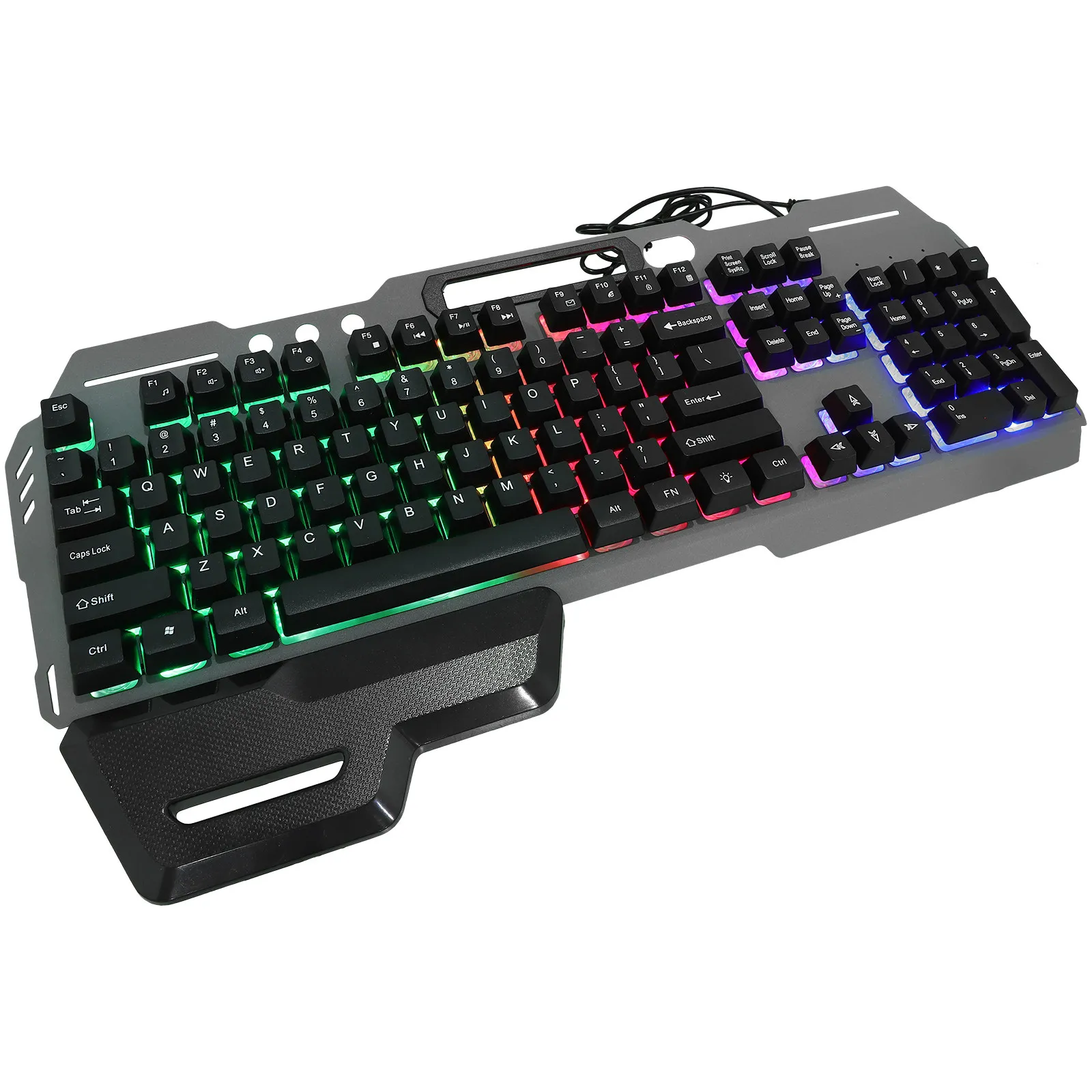 Full Size 104-Key USB Backlit Gaming Keyboard Ergonomic Waterproof Design Silent 7-Key Anti-Ghosting for Home Office Cafe Use