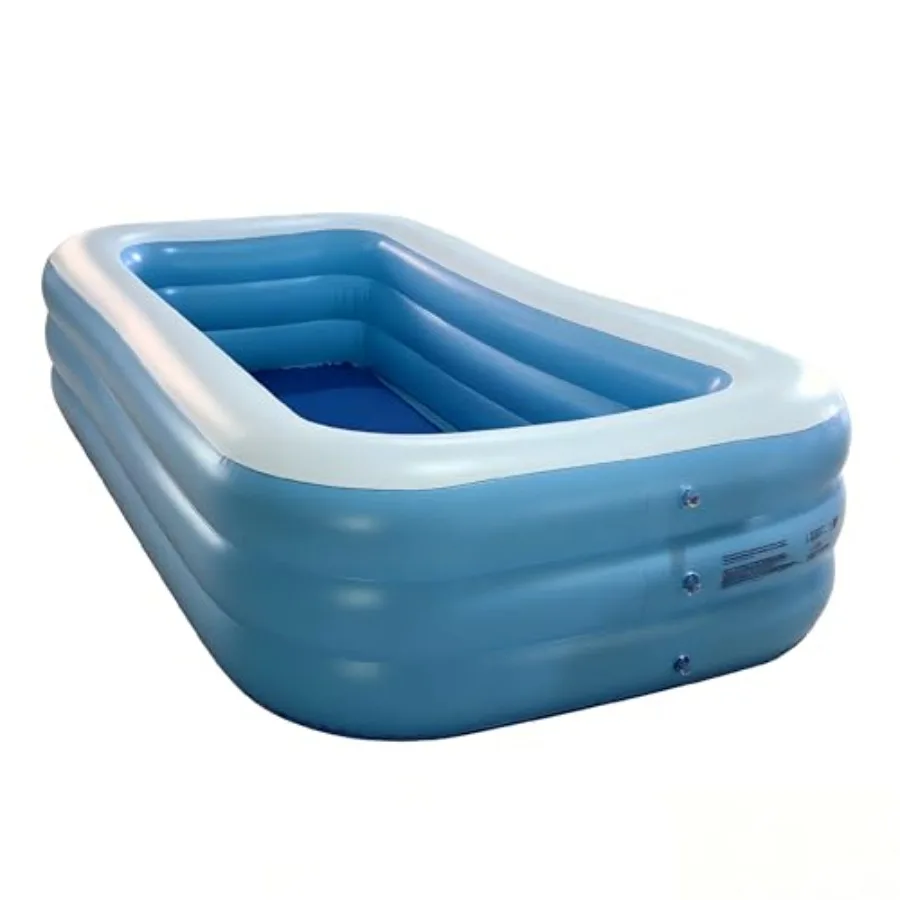Backyard outdoor swimming pool for kids and adults PVC material blue thickened 3-ring inflatable design large 120 x 60 x 22 siz
