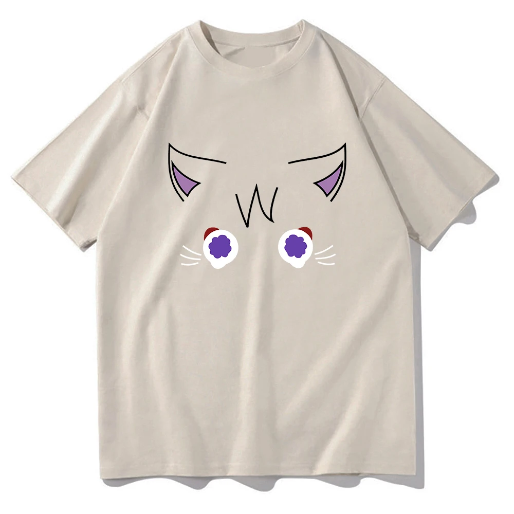 Genshin Impact Scaramouche Cat T Shirt Funny Men/women Clothing Harajuku Summer Tops Vintage Unisex  Graphic T Shirts