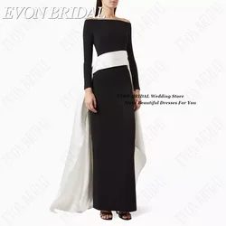 EVON BRIDAL Contrast Color Celebrity Red Carpet Dresses Long Sleeves Mermaid Vestidos De Ocasião Saudi Formal Occasion Dresses