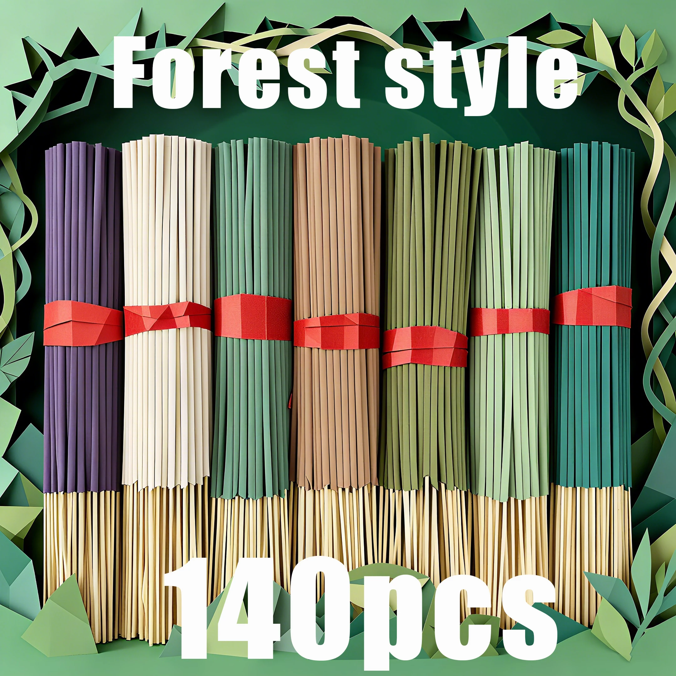 7 Sets mit je 140 Räucherstäbchen, Erhältlich in vier Saison-Sets: Rose, Lavendel, Sandelholz, Jasmin, Minze, Kirschblüten, Kräuter und Drachenblut-Holz, mit je 20 Stäbchen pro Packung, Geeignet für