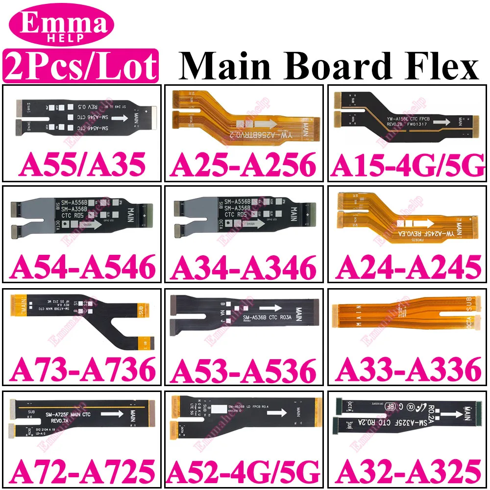 2Pcs Main Board Motherboard Flex Cable For Samsung A15 A21 A22 A32 A33 A34 A35 A42 A52 A52S A72 4G A53 A54 A55 A72 A73 5G A52s