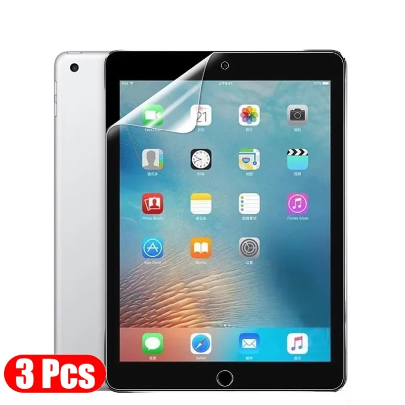 3pcs TUP Soft PET Full Screen Protector For Apple iPad 10th 10.9 9th 8th 7th Mini 6 Air 5 4 3 2 1 Scratch-proof Protective Film