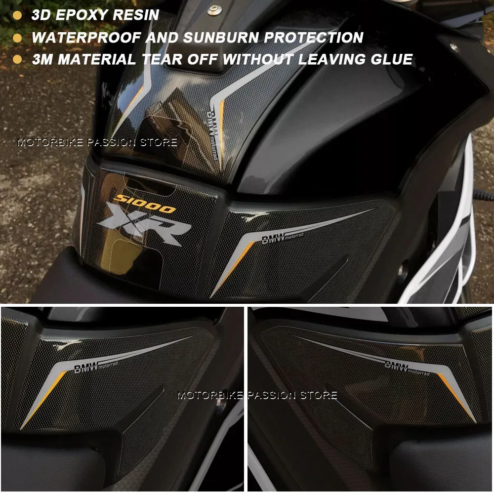 S1000XR لـ MOTO BMW S1000XR ثلاثي أسود مجموعة ملصقات السيارة S 1000 XR S1000xr ملصق لاصق لامع ورائع التحديثية S 1000 XR مقاوم للماء