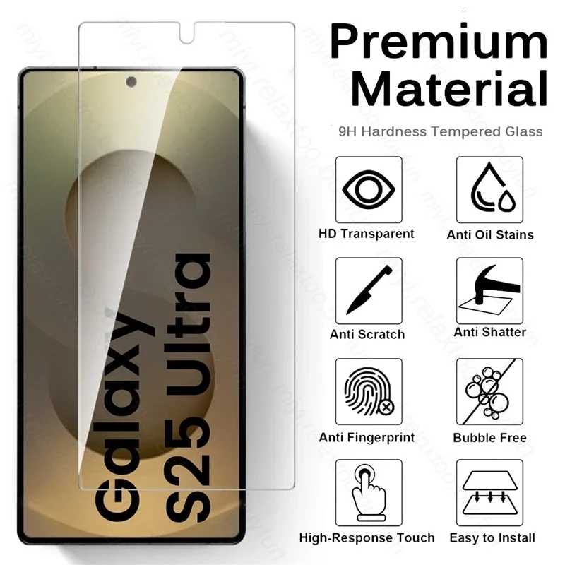 4Pcs Protective Glass For SamsungS25 Samsung Galaxy S 25 S25 Ultra Plus S24 5G S25+ 9H Screen Protector Explosion-Proof HD Film