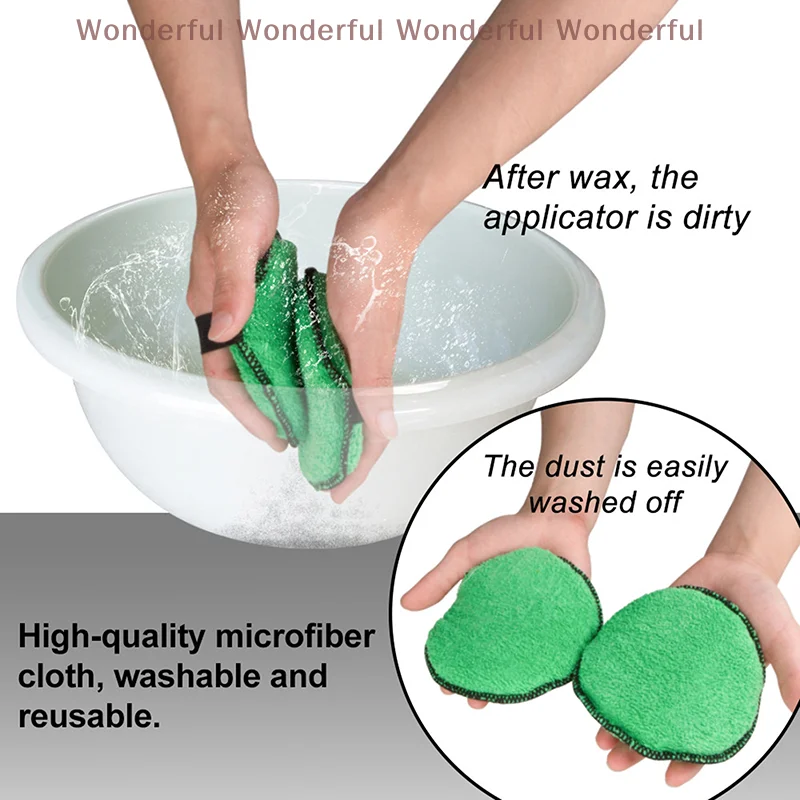5inch Microfiber Car Wax Applicator Pad with Belt Design Easy Control Foam Sponge for Waxing And Polishing