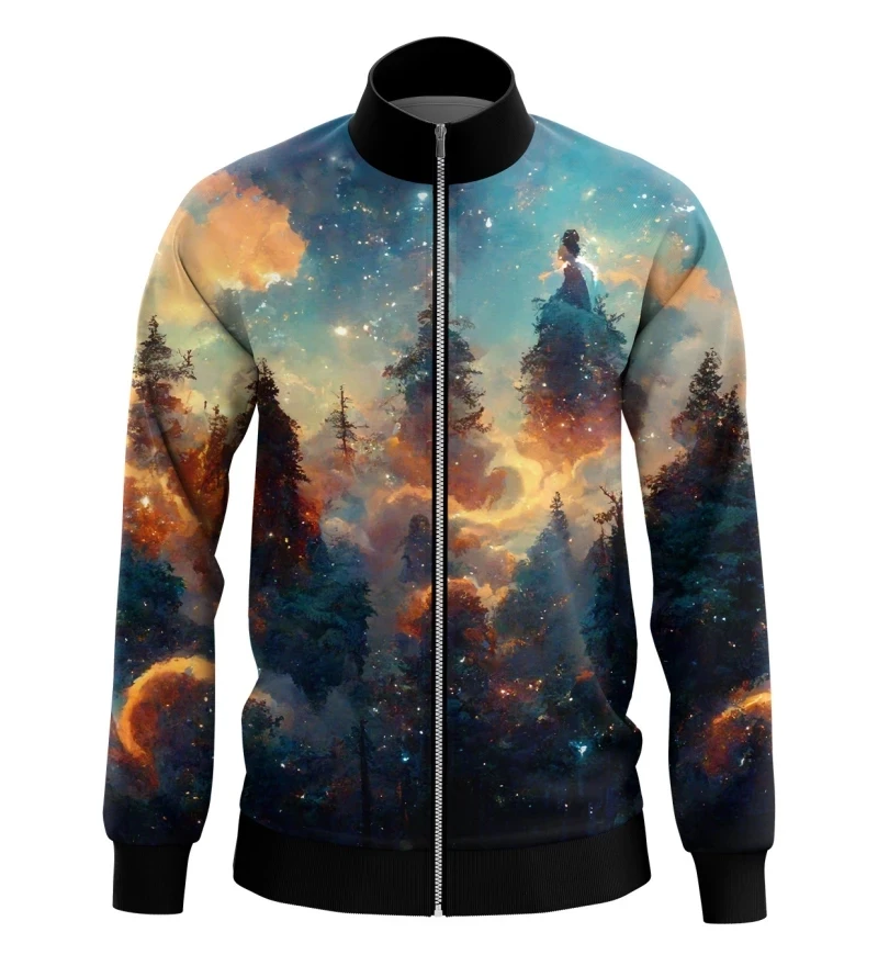 3D Printed Starry Sky Zip Man Jackets Clothing Funny Jackets Man Designer Clothes Streetwear Coat Tops High Quality Men\'s Coat