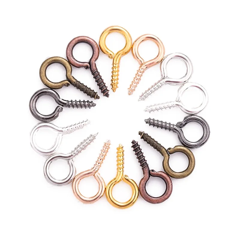 200PCS/Pack Mini Screw Hooks DIY Jewelry Making Bracelet Eyelets Eye Pins Clasps Earrings Popular Wholesale