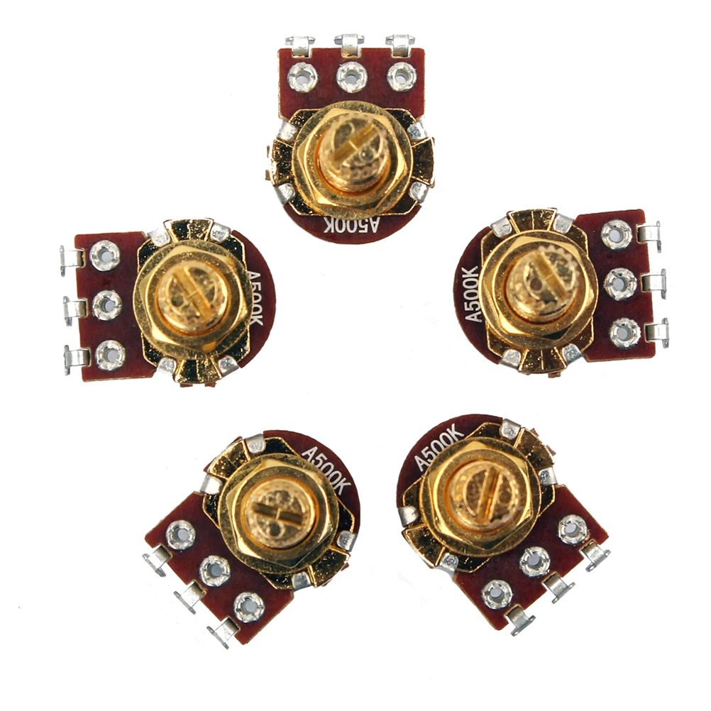

5 Pcs Potentiometer A500k Solder Lugs Mini Guitar Amp Volume Audio-potentiometers