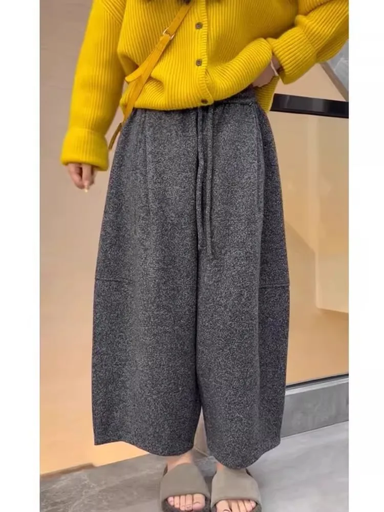 Deep ey American Sle Casual Pants Women's Autumn Winter Loose Slimming Lazy Sle Versatile Eighteen Leggings Trendy