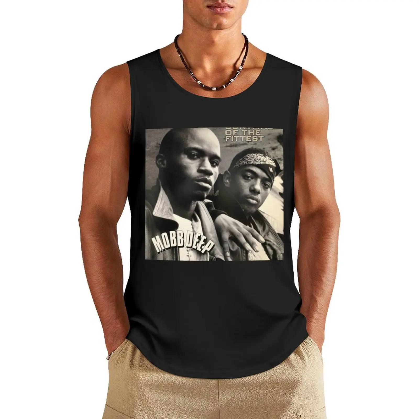 

Vintage Cover mobb deep Tank Top Sleeveless top Men's clothes luxury style sports vest Short sleeve