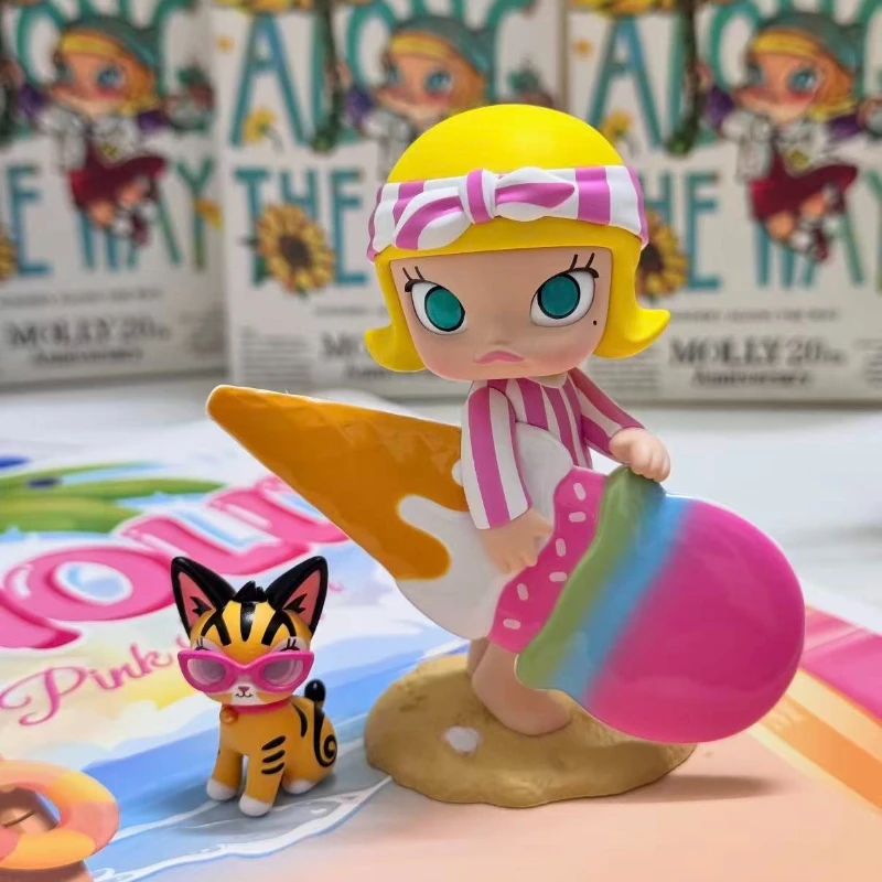 Pop Mart Molly Pink Surfer Series Action Figure Pendant Toy Collection Confirmed Blind Box