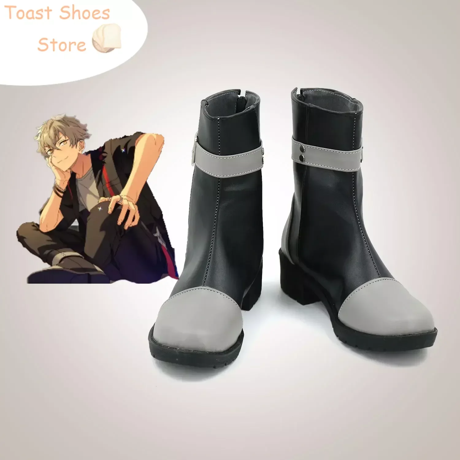 

Ogami Koga Cosplay Shoes Game Ensemble Stars Cosplay Boots PU Leather Shoes Halloween Carnival Props Costume Prop