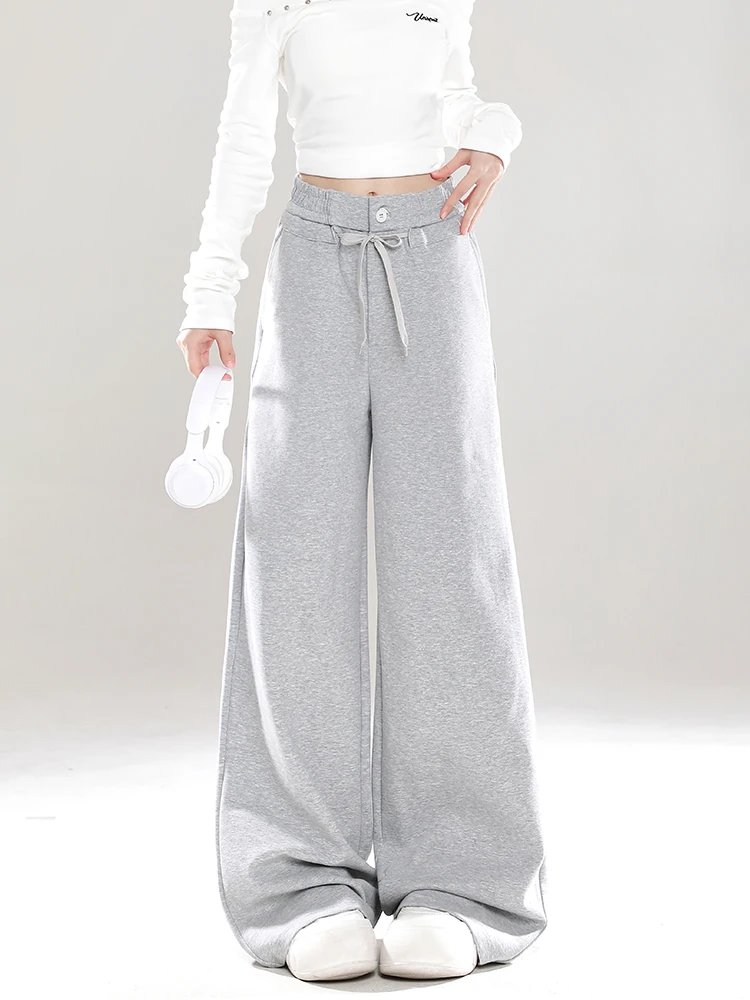 

Женские широкие спортивные брюки Dstring: осенняя новинка, свободные, струящиеся, удобные, прямого кроя