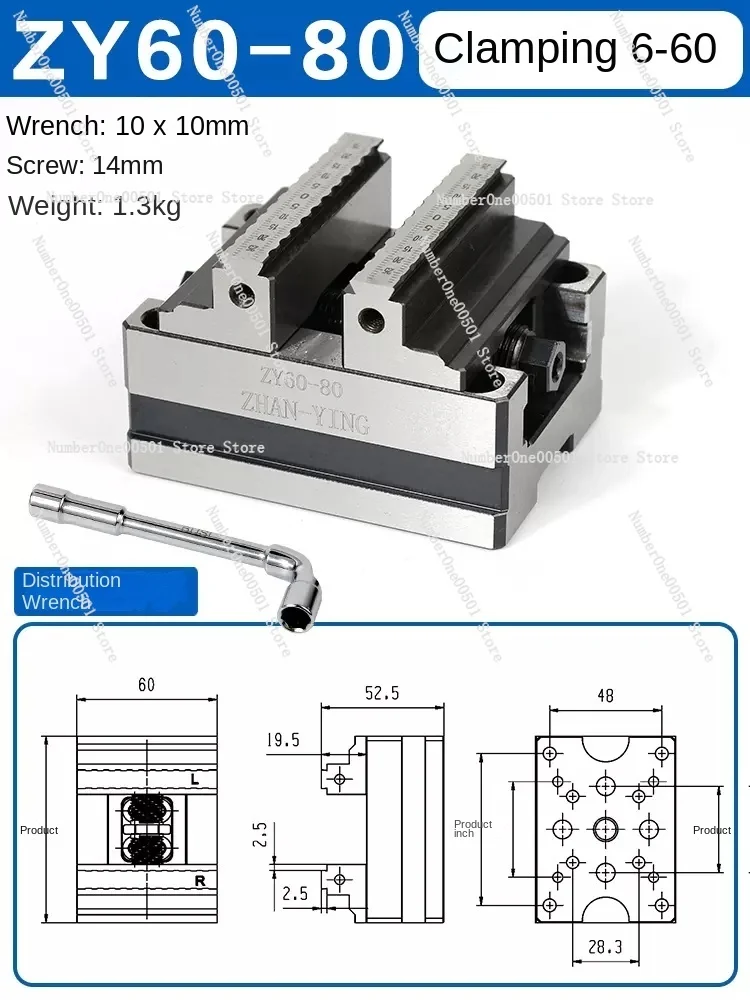 Machining Center-Flat Nose Pliers, Machining Center, Self-Centering, CNC Bench Clamp, Four Rotary, Table Fixture, 0.03mm