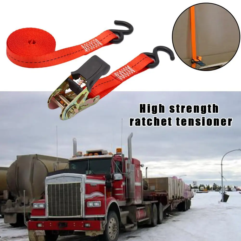 Ratchet Tie Down Cargo Straps Lashing Package Webbing Hold Secure Ratchet Belt Moving Hauling Trucks Motorcycle Ratchet Straps