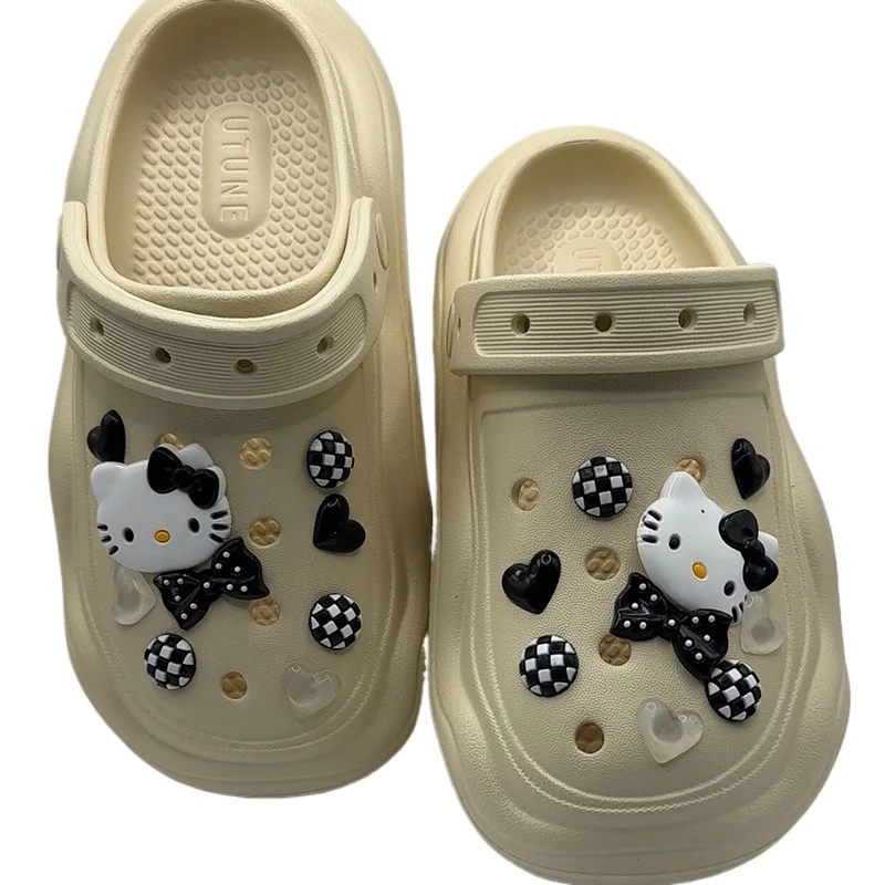 Zapatos de gato de dibujos animados en 3D, zuecos, sandalias, decoraciones de zapatos de jardín, juego de dijes, accesorios, regalos para niños