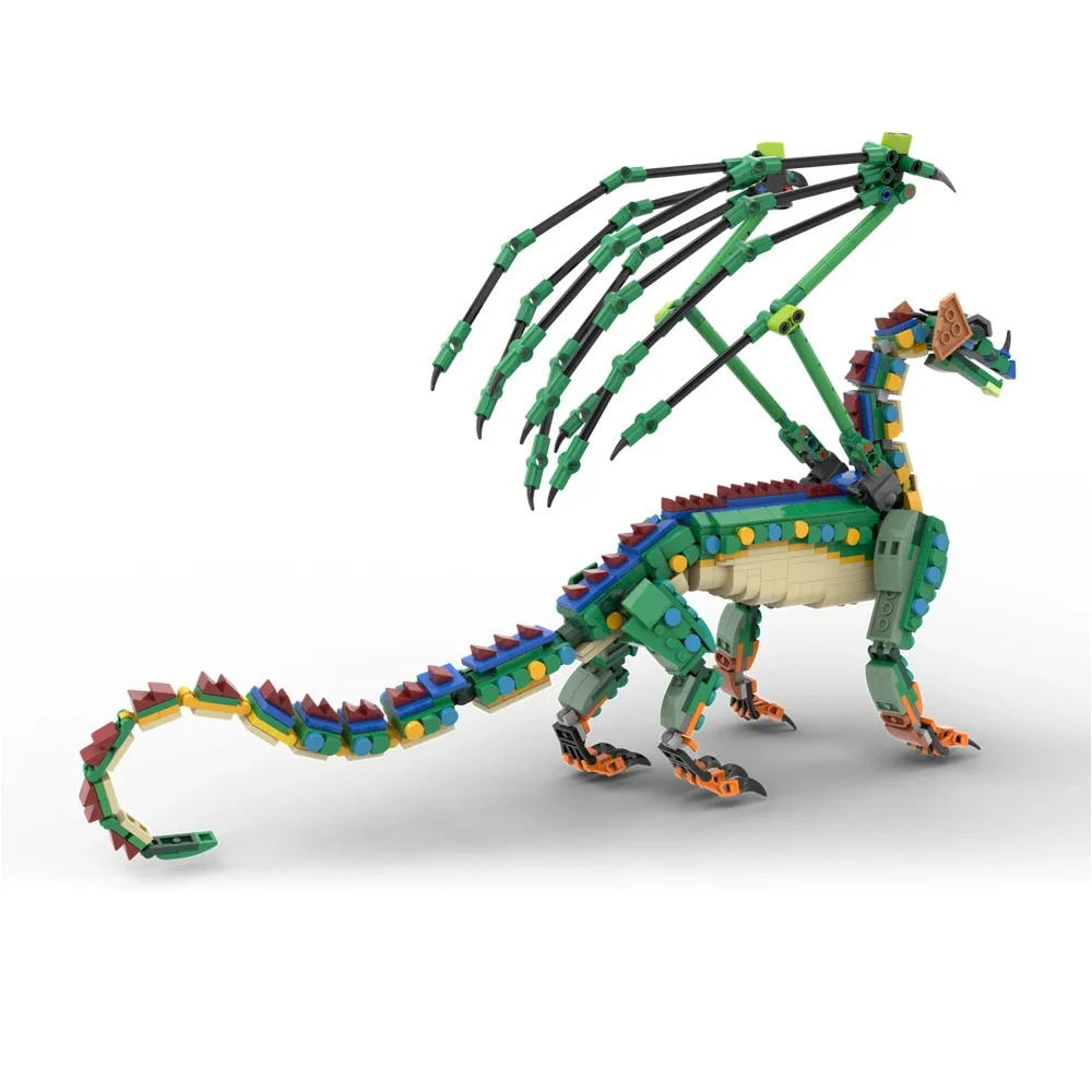 MOC Flying Dragon Building Blocks Wings RainWings Model Libro Animales Dinosaur with Wings diy Bricks Toy for Childrens Gift